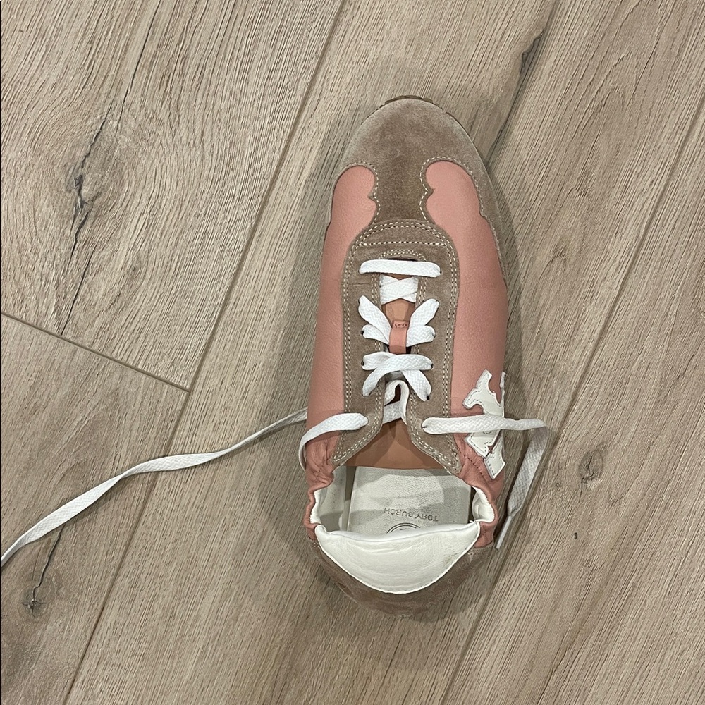 Tory Burch Pink and Tan Sneakers